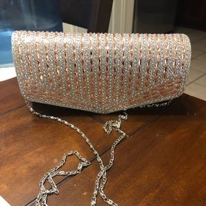 Gold clutch purse.